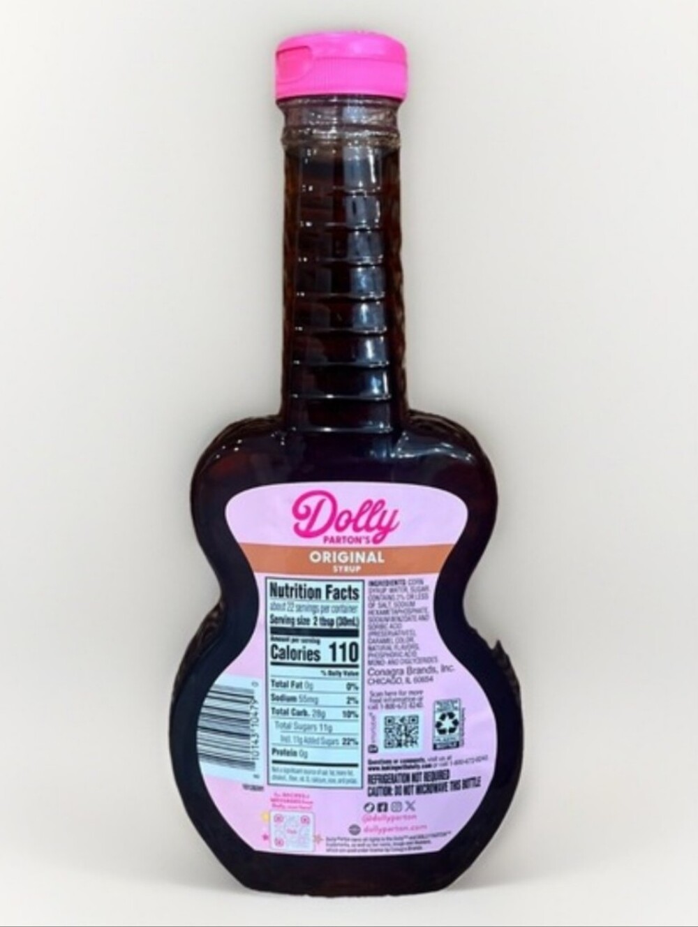 DOLLY PARTON'S Original SYRUP Guitar Bottle Breakfast Pancakes Waffles 22 oz NEW - Picture 2 of 2